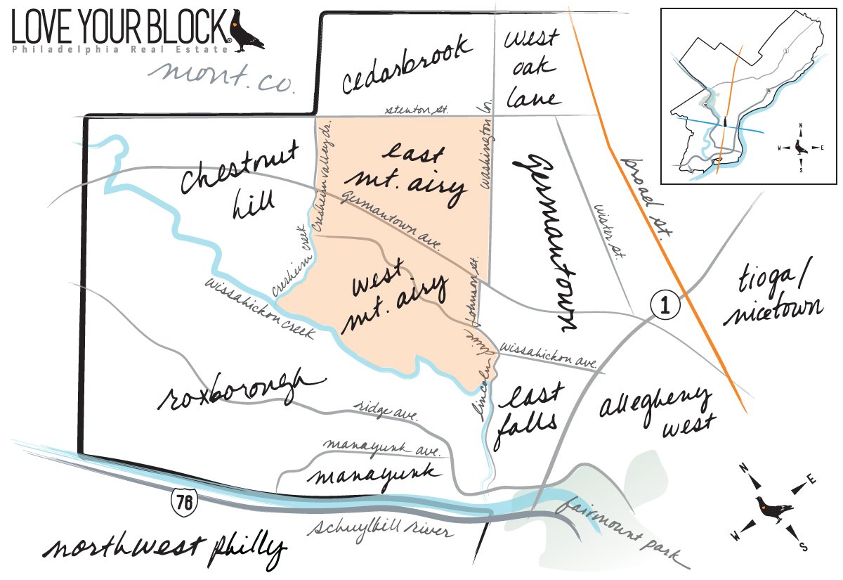 Map of Mt. Airy | Copyright Love Your Block® | Philadelphia Real Estate
