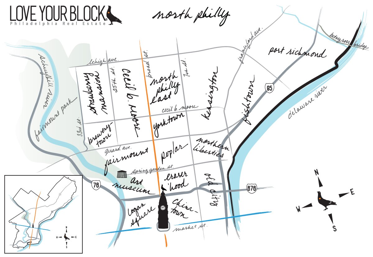 Map of North Philly | Copyright Love Your Block® | Philadelphia Real Estate