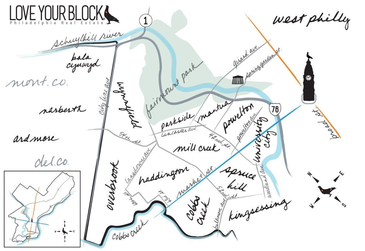 Map of West Philly | Copyright Love Your Block® | Philadelphia Real Estate